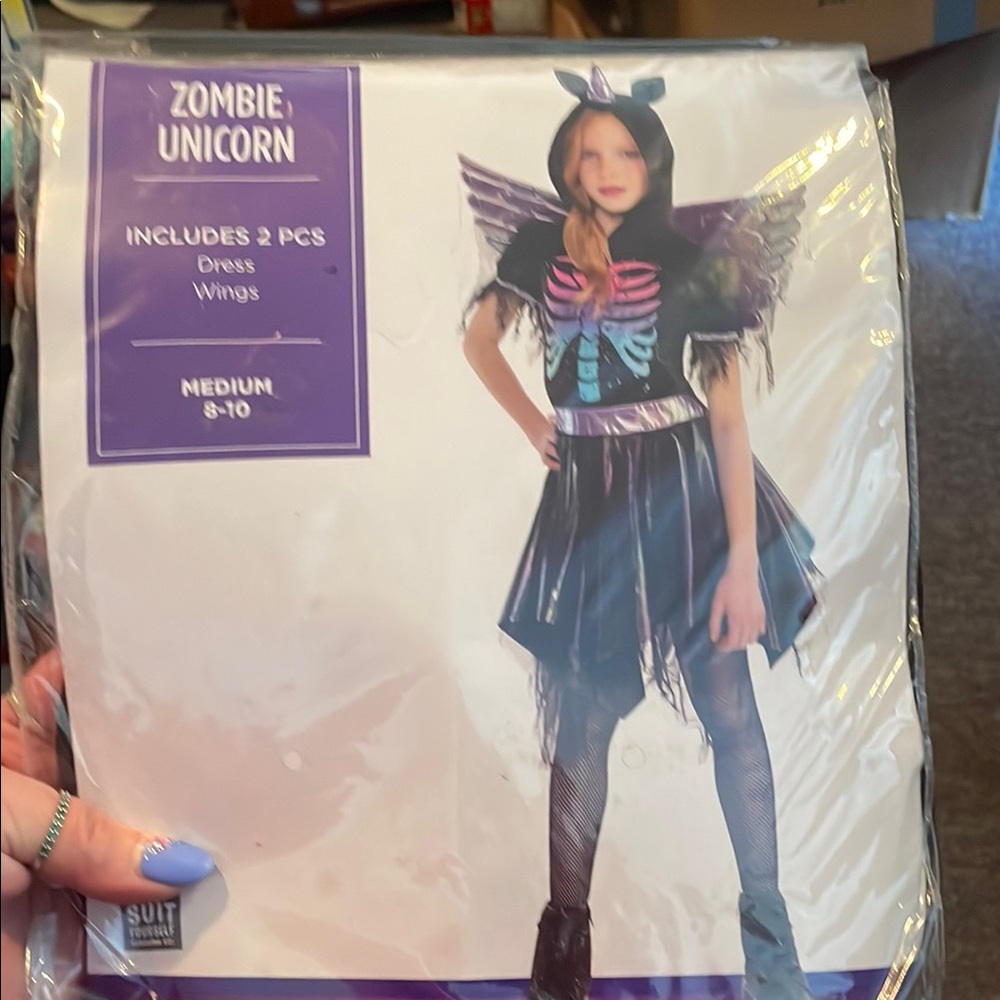 NWOT Zombie Unicorn Costume sz 8-10